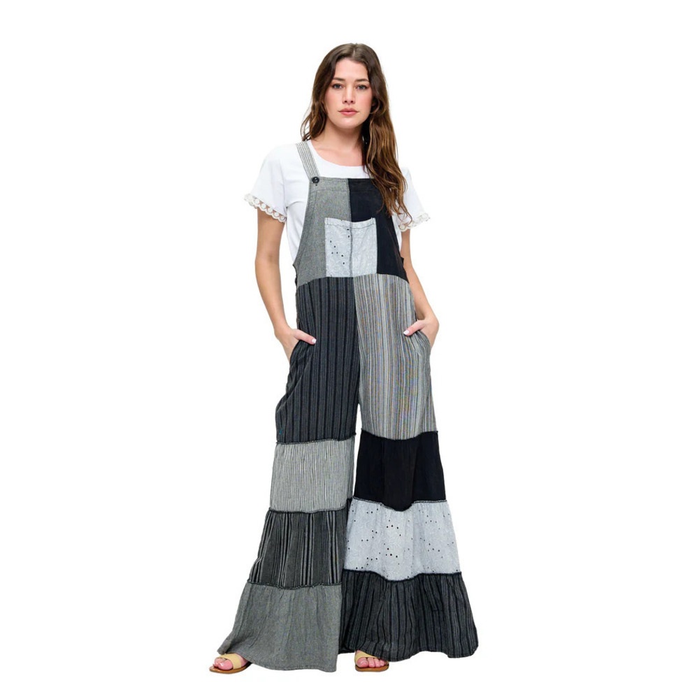 Yak & Yeti Boho Patchwork Overalls